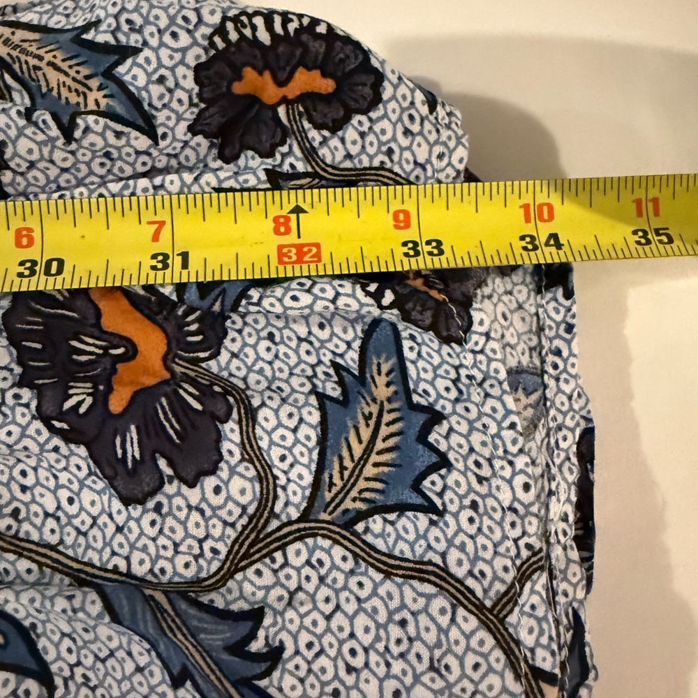 Anthropologie Blue Floral Smocked Mini Dress, Size L Worn on TV - Picture 14 of 16